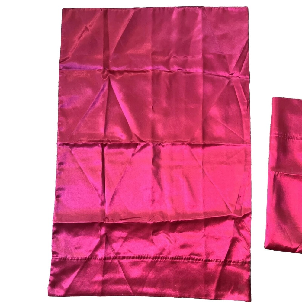 Set‎ of 2 Silky Satin Pillowcase Pillow Case  Cover Standard 20x30 Red